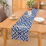 - Runner-7526 - Realhomes  Beyaz Zeminli Çini Desenli Dijital Baskılı Modern Runner Realhomes