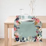 Rengarenk Zeminli Rengarenk Çiçek Desenli Dijital Baskılı Modern Runner Realhomes