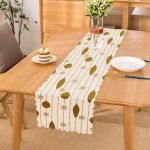 - Runner-7555 - Realhomes Beyaz Zemin Üzerinde Gold Renkli Yılbaşı Temalı Dijital Baskılı Modern Runner Realhomes