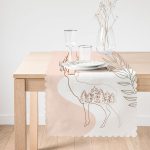 - Runner-7574-1 - Realhomes Renkli Zeminli Onedraw Çizimli Geyik Desenli Dijital Baskılı Modern Runner Realhomes