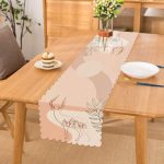 - Runner-7574 - Realhomes Renkli Zeminli Onedraw Çizimli Geyik Desenli Dijital Baskılı Modern Runner Realhomes