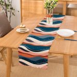 - Runner-7590 - Realhomes Renkli Zemin Üzerinde Geometrik Çizim Dijital Baskılı Modern Runner Realhomes