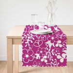 - Runner-7616-1 - Realhomes Rengarenk Zemin Üzerinde Çiçek Desenli Dijital Baskılı Modern Runner Realhomes