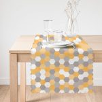 - Runner-7624-1 - Realhomes Renkli Zemin Üzerinde Geometrik Çizim Dijital Baskılı Modern Runner Realhomes