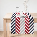 - Runner-7639-1 - Realhomes Beyaz Zemin Üzerinde Geometrik Çizimli Zikzak Desenli Dijital Baskılı Modern Runner Realhomes