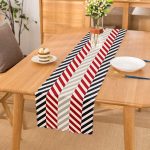 - Runner-7639 - Realhomes Beyaz Zemin Üzerinde Geometrik Çizimli Zikzak Desenli Dijital Baskılı Modern Runner Realhomes