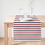 Beyaz Zemin Üzerinde Renkli Çizgili Dijital Baskılı Modern Runner Realhomes