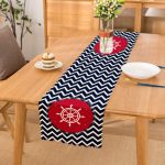 - Runner-7686 - Realhomes Renkli Zemin Üzerinde Geometrik Zikzak Desenli Çapa Dijital Baskılı Modern Runner Realhomes