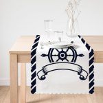 - Runner-7726-1 - Realhomes Beyaz Zemin Üzerinde Modern Dümen Desenli Dijital Baskılı Modern Runner Realhomes