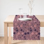 Renkli Zemin Üzerinde Kar Tanesi Desenli Dijital Baskılı Modern Runner Realhomes