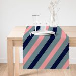 - Runner-7954-1 - Realhomes  Renkli Zemin Üzerinde Pastel Renkli Yatay Çizgili Dijital Baskılı Modern Runner Realhomes