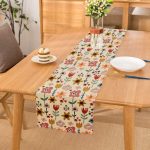 - Runner-8122 - Realhomes Pastel Zemin Üzerinde Çiçek Desenli Dijital Baskılı Modern Runner Realhomes