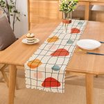 - Runner-8158 - Realhomes Beyaz Zemin Üzerinde Geometrik Desenli Dijital Baskılı Modern Runner Realhomes