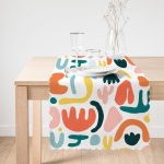 - Runner-8161-1 - Realhomes  Beyaz Zemin Üzerinde Geometrik Desenli Dijital Baskılı Modern Runner Realhomes