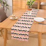 - Runner-8252 - Realhomes  Beyaz Zemin Üzerinde Renkli Geometrik Zikzak Desenli Dijital Baskılı Modern Runner Realhomes