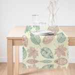 - Runner-839-1 - Realhomes  Yaprak Temalı Dijital Baskılı Runner Realhomes