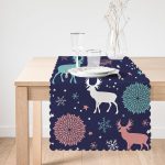 Renkli Zemin Üzerinde Geyik Desenli Dijital Baskılı Modern Runner Realhomes