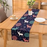 Renkli Zemin Üzerinde Geyik Desenli Dijital Baskılı Modern Runner Realhomes