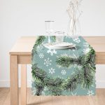 Renkli Zemin Üzerinde Kar Tanesi Desenli Dijital Baskılı Modern Runner Realhomes