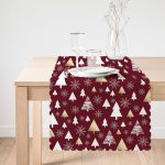 - Runner-8406-1 - Realhomes Renkli Zemin Üzerinde Çam Ağacı Desenli Dijital Baskılı Modern Runner Realhomes