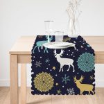 Renkli Zemin Üzerinde Geyik Desenli Dijital Baskılı Modern Runner Realhomes