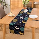 Renkli Zemin Üzerinde Geyik Desenli Dijital Baskılı Modern Runner Realhomes