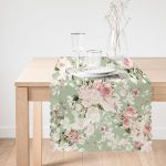 - Runner-8422-1 - Realhomes Rengarenk Zemin Üzerinde Beyaz Çiçek Desenli Dijital Baskılı Modern Runner Realhomes