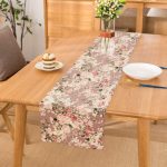 Rengarenk Zemin Üzerinde Beyaz Çiçek Desenli Dijital Baskılı Modern Runner Realhomes