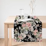 - Runner-8424-1 - Realhomes Rengarenk Zemin Üzerinde Çiçek Desenli Dijital Baskılı Modern Runner Realhomes