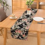 - Runner-8424 - Realhomes Rengarenk Zemin Üzerinde Çiçek Desenli Dijital Baskılı Modern Runner Realhomes