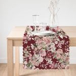 - Runner-8425-1 - Realhomes Rengarenk Zemin Üzerinde Çiçek Desenli Dijital Baskılı Modern Runner Realhomes