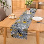 - Runner-8435 - Realhomes Rengarenk Zemin Üzerinde Çiçek Desenli Dijital Baskılı Modern Runner Realhomes