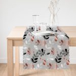 - Runner-8457-1 - Realhomes Pastel Zemin Üzerinde Yaprak Desenli Dijital Baskılı Modern Runner Realhomes