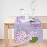 - Runner-8497-1 - Realhomes Rengarenk Zemin Üzerinde Mum Desenli Çiçek Motifli Dijital Baskılı Modern Runner Realhomes