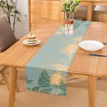 - Runner-8546 - Realhomes Renkli Zemin Üzerinde Gold Detaylı Mermer Desenli Dijital Baskılı Modern Runner Realhomes