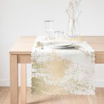 Renkli Zemin Üzerinde Gold Detaylı Mermer Desenli Dijital Baskılı Modern Runner Realhomes