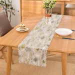 Renkli Zemin Üzerinde Yaprak Desenli Dijital Baskılı Modern Runner Realhomes