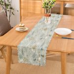 Renkli Zemin Üzerinde Yaprak Desenli Dijital Baskılı Modern Runner Realhomes