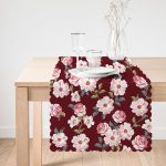 - Runner-8584-1 - Realhomes Rengarenk Zemin Üzerinde Çiçek Desenli Dijital Baskılı Modern Runner Realhomes