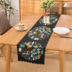 - Runner-8622 - Realhomes Pastel Zemin Üzerinde Yılbaşı Desenli Dijital Baskılı Modern Runner Realhomes