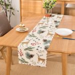 - Runner-8652 - Realhomes Beyaz Zemin Üzerinde Renkli Çam Yaprağı Desenli Dijital Baskılı Modern Runner Realhomes