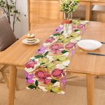 Beyaz Zemin Üzerinde Çiçek Desenli Dijital Baskılı Modern Runner Realhomes