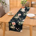 Rengarenk Zemin Üzerinde Beyaz Çiçek Desenli Dijital Baskılı Modern Runner Realhomes