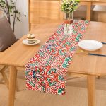 - Runner-8760 - Realhomes  Beyaz Zemin Üzerinde Çini Desenli Dijital Baskılı Modern Runner Realhomes