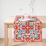 - Runner-8766-1 - Realhomes  Beyaz Zemin Üzerinde Çini Desenli Dijital Baskılı Modern Runner Realhomes