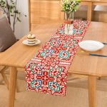 - Runner-8766 - Realhomes  Beyaz Zemin Üzerinde Çini Desenli Dijital Baskılı Modern Runner Realhomes