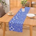 - Runner-8770 - Realhomes Beyaz Zemin Üzerinde Çini Desenli Dijital Baskılı Modern Runner Realhomes