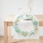 Beyaz Zemin Üzerinde Deniz Yıldızı Desenli Dijital Baskılı Modern Runner Realhomes