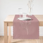 Pastel Zemin Üzerinde Beyaz Çiçek Desenli Dijital Baskılı Modern Runner Realhomes