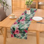 Renkli Zemin Üzerinde Kaktüs Desenli Dijital Baskılı Modern Runner Realhomes